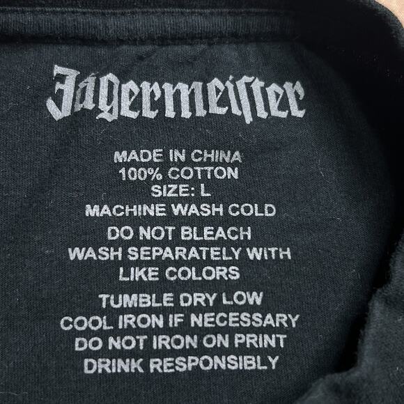 Jagermeister 56 Herbs Patchwork T-Shirt Black Short Sleeve Men's L Indie Sleaze - Picture 4 of 7
